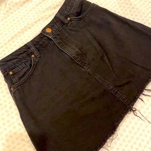 Black Denim Skirt